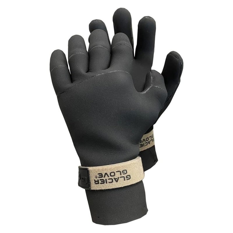 Glacier Glove Men's Perfect Curve Waterproof Fleece-Lined Blind Stitched Neoprene Gloves | Seamless Palm | Pre-Curved Fingers, Black, Large - Image 1